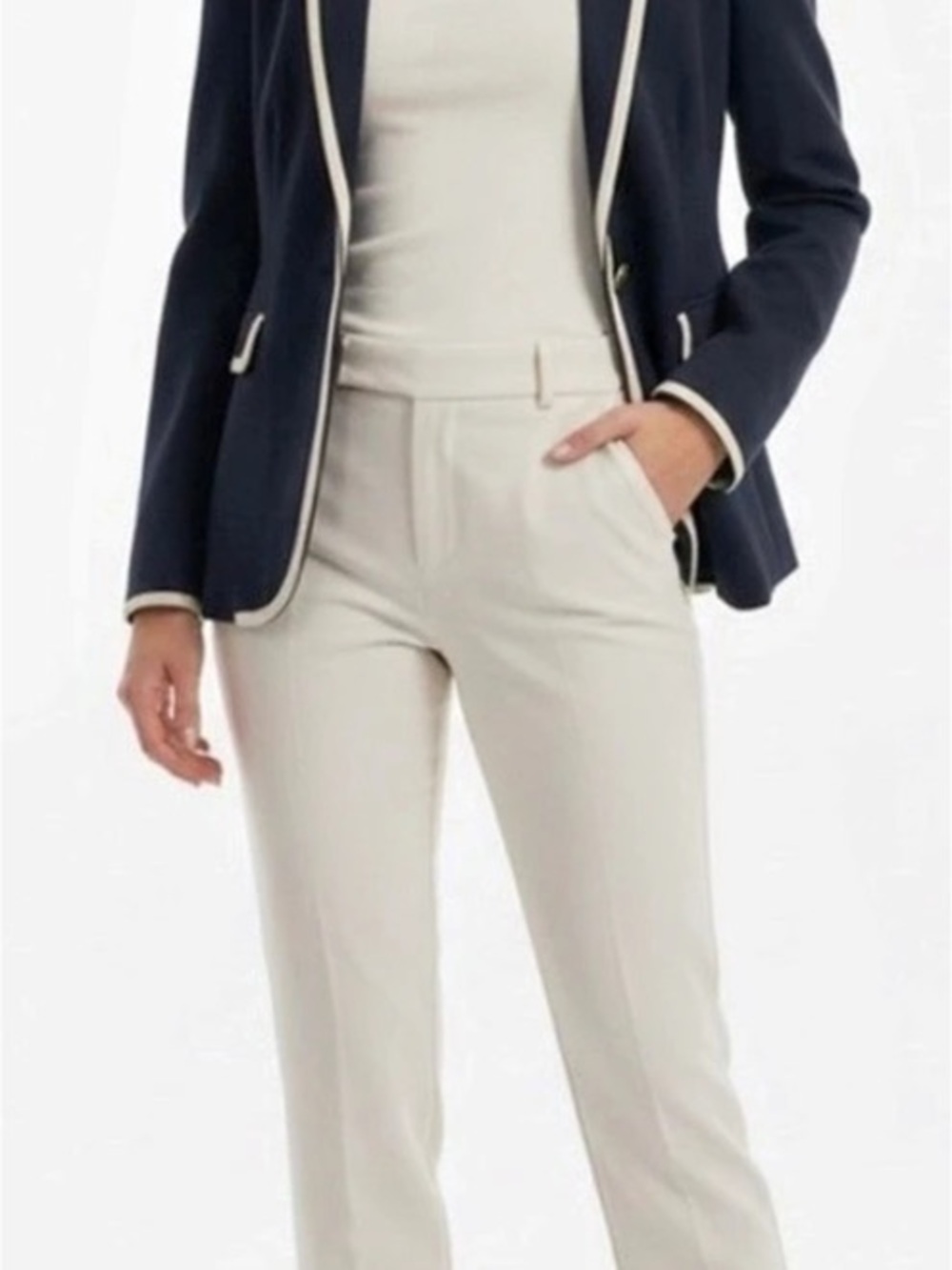 Banana Republic Piped Blazer in Blue & White Size 2 Like New